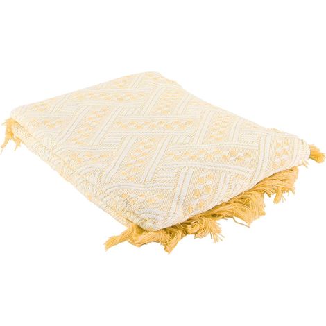 Couverture de Pique-Nique Lavable et imperméable, Tapis de Plage, Couverture de Camping pour extérieur/Pique-Nique/Jardin/Plage, Blanc 90 x 180 cm (White) (White Yellow) (1/5)