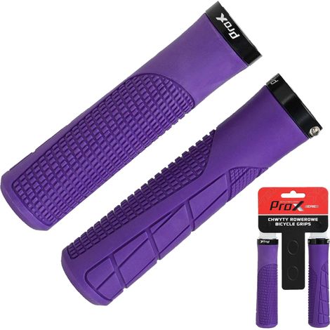Manopole per bicicletta Prox GP-34, 130 mm, con torsione, colore viola. (1/3)
