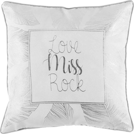 Coussin Déhoussable "Veggy" 40x40cm Blanc & Argent