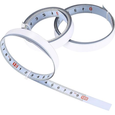 Mètre à Ruban Auto-adhésif, 4 x Ruban à Mesurer Auto-adhésif Métrique, 1 Mètre Ruban en Acier Carbone Auto-adhésif pour établis de Mesure (2 Gauche à Droite, 1 Droite à Gauche, 1 Centré) (1/5)