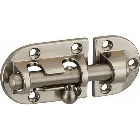 Chiusura a chiavistello per porta,  acciaio,  Ø 8mm, 34x73mm, nichel satinato - THIRARD