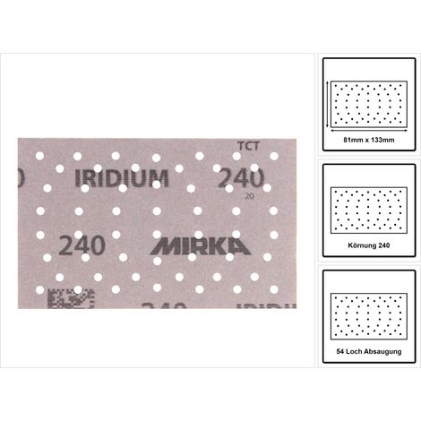 Mirka IRIDIUM Bandes abrasives auto-agrippantes 81x133mm G240, 100pcs. (246B109925) (1/5)