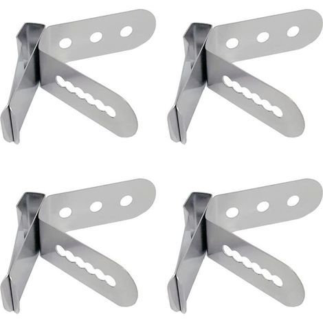 Pinces à sonde multifonctions en acier inoxydable pour barbecue, lot de 4 – Support de thermomètre à pince à sonde (1/4)
