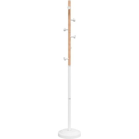 Porte-manteau blanc, hauteur 177 cm, en fer forgé thermolaqué. (1/5)