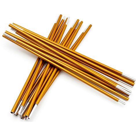 Poteaux de tente de Camping améliorés, Support extérieur rétractable en aluminium léger de 7.9mm, doré (1/5)