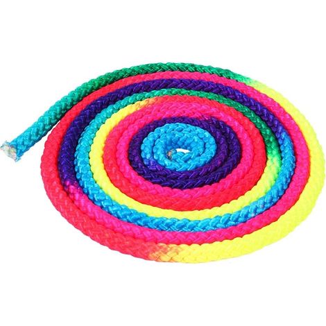 Corde à Sauter pour Gymnastique Rythmique, Arc-en-ciel, 2,8 m, pour Entraînement Artistique et Compétition, Enfants et Adultes (1/5)