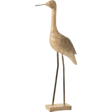 Statue Déco Oiseau en Bois "Denny" 86cm Marron (1/3)