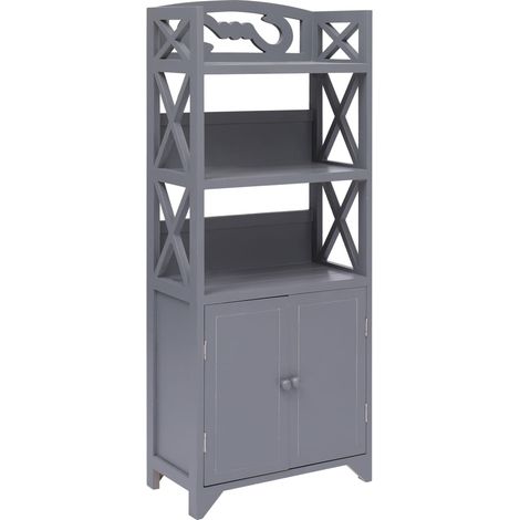 Mueble de baño madera de paulownia gris 46x24x116 cm vidaXL