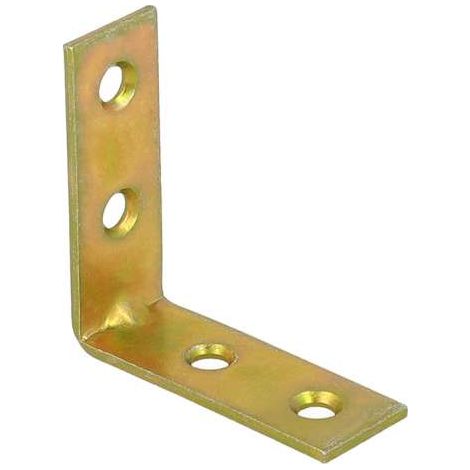 Lastrine di giunzione ad angolo in acciaio zincato giallo 70 x 70 mm. 4 pz.