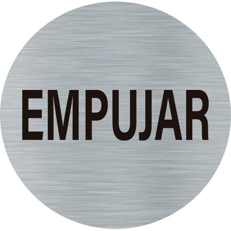 PLACA EMPUJAR ALUMINIO ADHESIVO REDONDO 75MM (1/2)