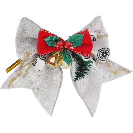Nœuds Papillon De Noël - Décoration Arbre De Noël Fenêtre Couronne Mur Cadeau - Lot De 8 Pièces (1/5)