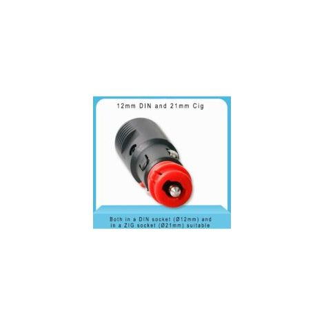 Zigarettenanzünderstecker, 12-mm-Hella-Stecker (DIN) und 21-mm-US-Stecker, DIN-ISO-4165-Normen, mit 10-A-/16-A-Sicherung, 12-V-/24-V-Adapter-Verlängerungskabel für Wohnmobil, Boot, Motorrad (2 Stück) 