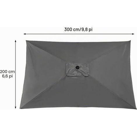 1 PCS Toit rectangle rechange-Kaki-1.8x2.9m-Housse déportée-Convient pour parasol terrasse jardin plage pelouse Lumiryn (1/5)