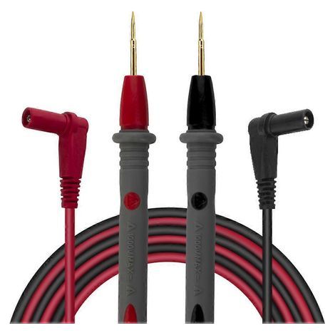 PT1008 1000V 20A vergoldete Prüfspitze, Messleitung, Silikon-Leitungsklemme, Messwerkzeug für Digitalmultimeter (Schwarz) - M-Schwarz (1/4)