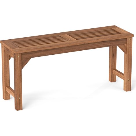 Weatherproof garden bench, set of 2, 2-seater bench made of solid wood without backrest, wooden bench, load capacity up to 150 kg (1/5)