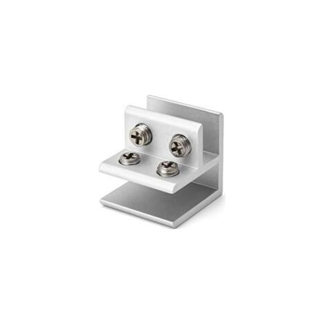 Juego de 4 soportes de sujeción de vidrio de 90 grados, soportes de sujeción ajustables para estantes de vidrio de 8 a 12 mm de espesor - Crezuo (1/4)