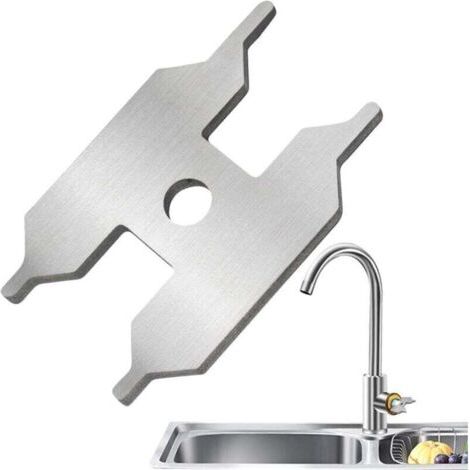 Clé pour couvercle de cartouche de robinet Clé pour cartouche en acier inoxydable Accessoires de démontage et d'entretien de robinetterie de salle de bain (1/2)