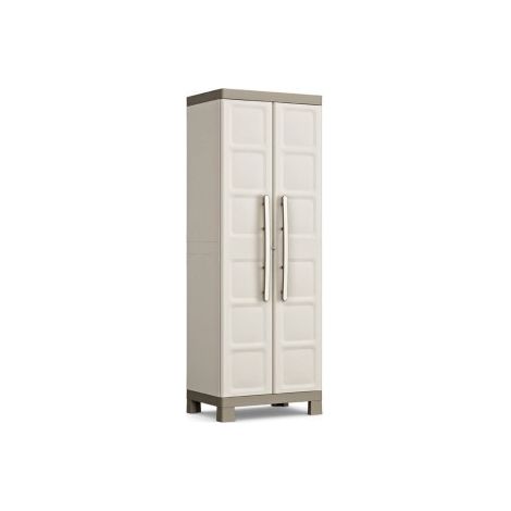 Keter – Armoire de jardin haute 182cm avec 4 étagères réglables – Capacité 15kg par étagère – En plastique – Pieds surélevés pour nettoyage facile