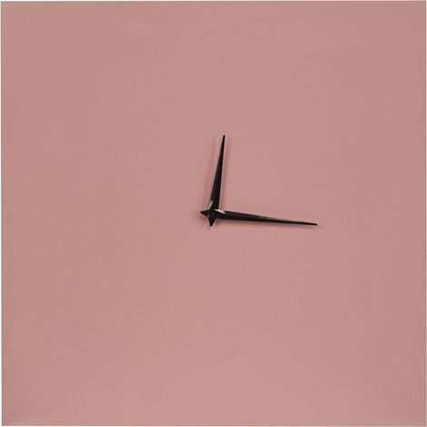 Orologio da parete Minimalista Moderno Telaio 40 x 40 cm Forma Quadrata Accessori per la casa Finitura Dipinta Rosa Tomar