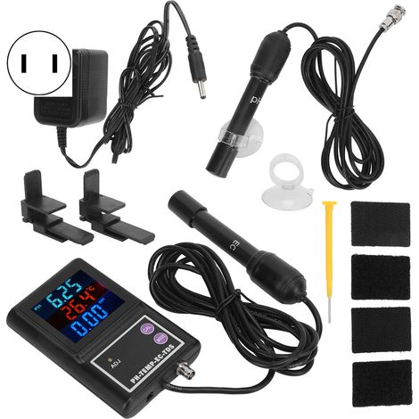 Testeur de qualité d'eau PH-260BD, mesureur PH/TEMP/EC/TDS pour aquarium avec fonction ATC, plage 0,00-14,00 pH, prise américaine 110-120V (1/5)