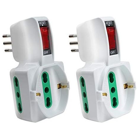 Adattatore Triplo Con Interruttore Spina 10A 2 Prese 10/16A Bipasso + 1 Presa Schuko 250V Bianco XSL1061