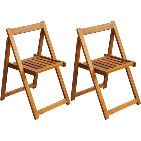 Sillas plegables, 2 unidades, madera maciza de acacia. vidaXL (1/2)