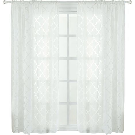 Cortinas de poliéster duraderas – Cortinas opacas y anti-sol para dormitorio y salón (Blanco) – 100 x 130 cm (1/5)