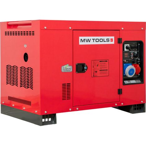 Groupe électrogène insonorisé diesel 9,6 kW 230 V + 12,5 kW 3x400 V - Avec régulateur AVR - Connecteur pour ATS MW Tools DG120E (1/5)