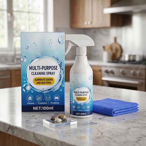 Mehrzweck-Haushaltsreinigungsspray für die Reinigung von Arbeitsplatten, Spülbecken, Türen, Fenstern, Fliesen, Küchen und Badezimmern - 100 ml, inklusive 1 Handtuch. -- BIEMMEDUE (1/5)
