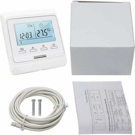 Thermostat d'ambiance Programmable avec Sonde 16A pour Chauffage au Sol Electrique, Numérique Thermostat Plancher Chauffage électrique (1/4)