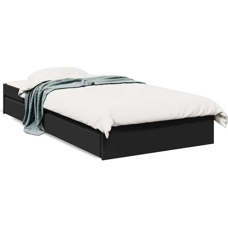 Maison Exclusive - Cadre de lit avec tiroirs sans matelas noir 75x190 cm (1/5)