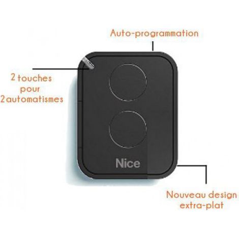 Télécommande - - ERA ONE 2 - 2 canaux - Couleur noire - Pile CR2032 (1/2)