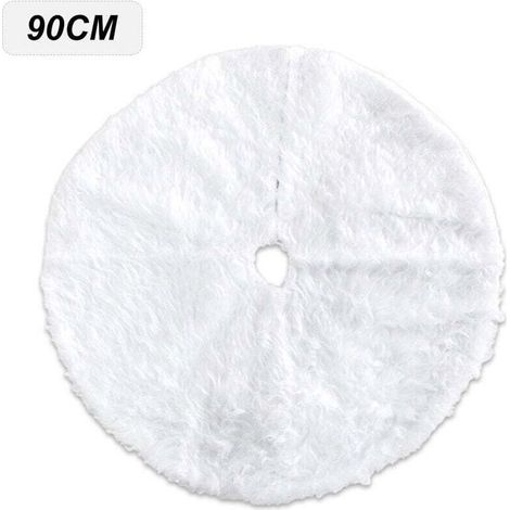Arbre De Noel En Peluche Jupe Ornements D'Arbre De Vacances Rond Blanche Neige Arbre De Noel Jupe Tapis Couverture De Base Pour Fete Du Nouvel An Decorations Pour La Maison De Vacances. 90Cm - 90Cm (1/4)