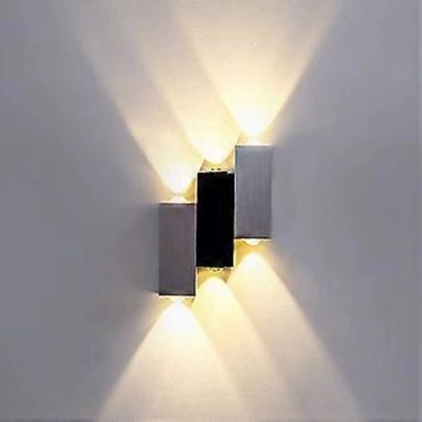 Applique murale Louvra 6 LED 6W, luminaire d'intérieur décoratif, moderne et original en aluminium, idéal pour chambre, hall ou salon.