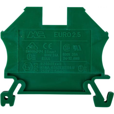2-adriger Sammelschienenverbinder 2,5 mm² grün Euro 43408GR