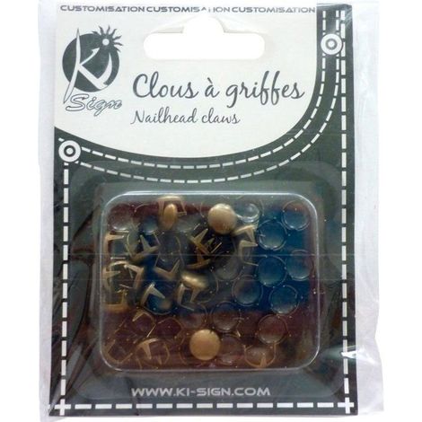 Ki-Sign - Clous rivet à griffes Rond ø10mm Antic Bronze 30 pièces