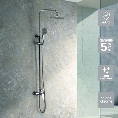Colonne de Douche chromé anti-calcaire - Design Moderne et Économie d'eau - Kit Complet BELGICA IMEX (1/5)