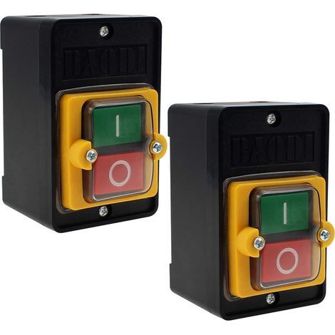 AC220V / 380V 10A Interrupteur à bouton-poussoir pour machines textiles mécaniques - 2 pièces (1/5)