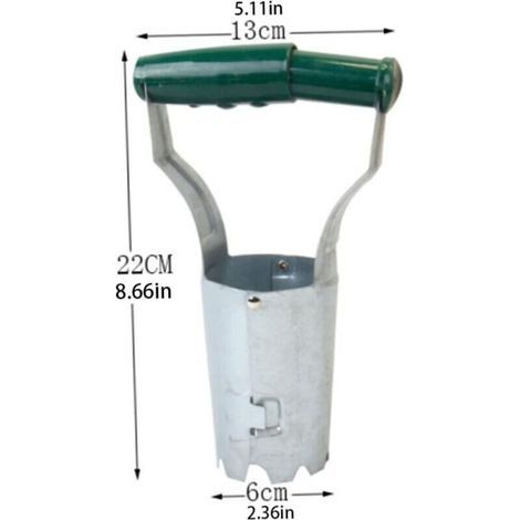 Gartenschaufel-Werkzeuge, Hand-Zwiebelpflanzer-Werkzeug, Grasbagger-Werkzeug, Grasspieß mit Tiefenmarkierung zum en und Pflanzen im Garten (1/3)