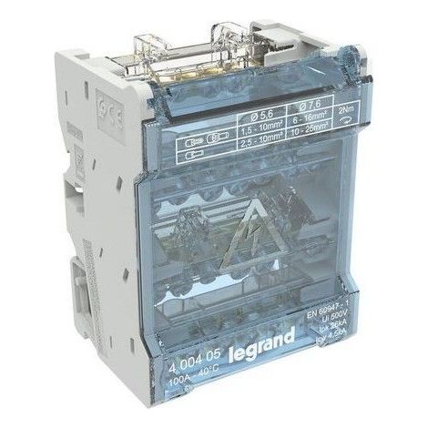 LEGRAND 400405  Repartidor modular de barras escalonadas 4P 100A 6 salidas 4 módulos
