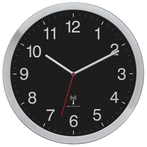TFA Dostmann 60.3545.01 Funk Wanduhr 40 mm x 5 mm x 40 mm Silber Großes Display (1/6)