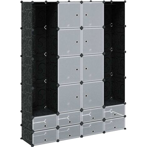 Maison Exclusive - Armario modular 18 compartimentos negro y blan (1/5)