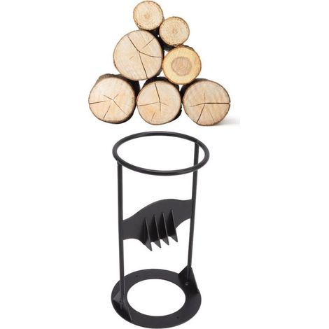 Séparateur de Bûches Portable pour Bois de Chauffage - Outil de Coupe en Métal pour Fendre les Bûches Facilement - Idéal pour le Camping et la Maison - Taille Petite - KZQ (1/2)