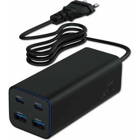 Caricabatterie da Parete GEMBIRD TA-UC-2A2C-PD100-01-BK (1/4)
