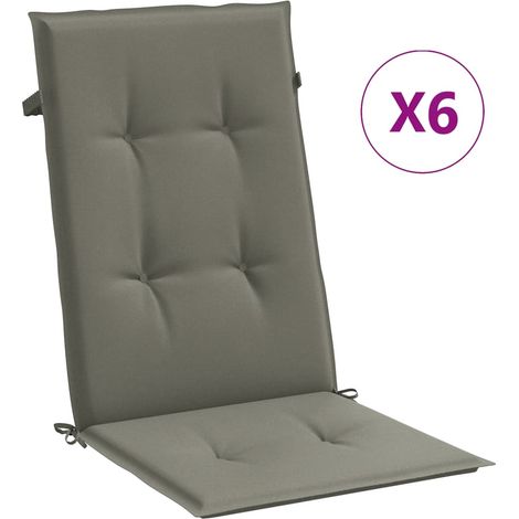 Coussins de chaise à dossier haut lot de 6 gris foncé mélangé (1/5)