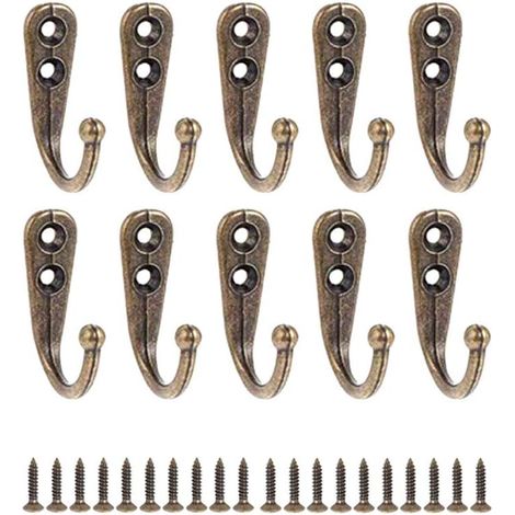 10 schwarze, einhakenige Wandgarderobenhaken (1/5)
