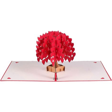 Carte de Saint-Valentin 1 pièce avec message romantique 3D pour l'amoureux/la amoureuse-20x15cm (1/4)