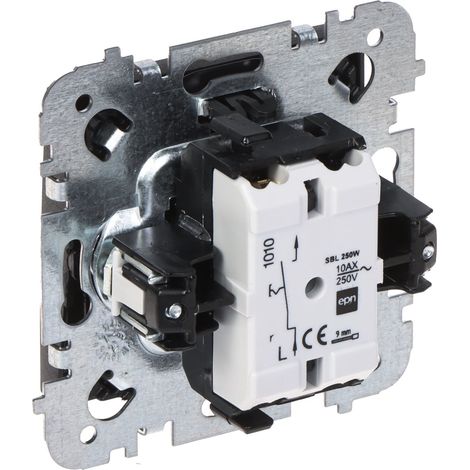 Interrupteur unipolaire Santra sans cadre, encastré, noir 4110-19 (1/3)