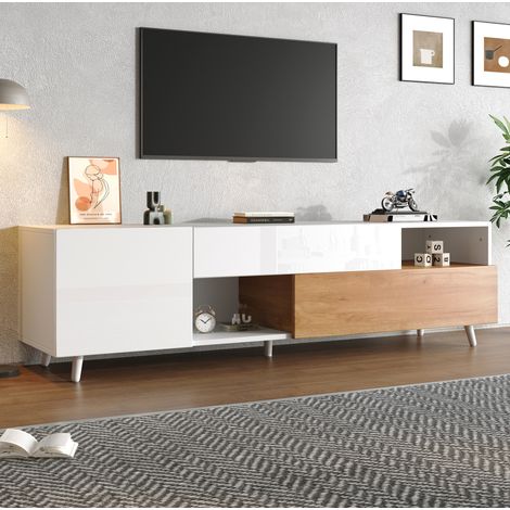 mobile tv 180x38x50 cm contenitore lucido bianco HAVRYA (1/5)