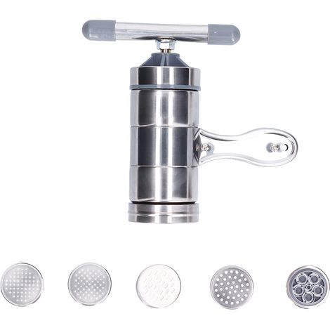 Pressoir à nouilles domestique avec 5 moules, petit fabricant de pâtes manuel à manivelle pour cuisine (1/5)
